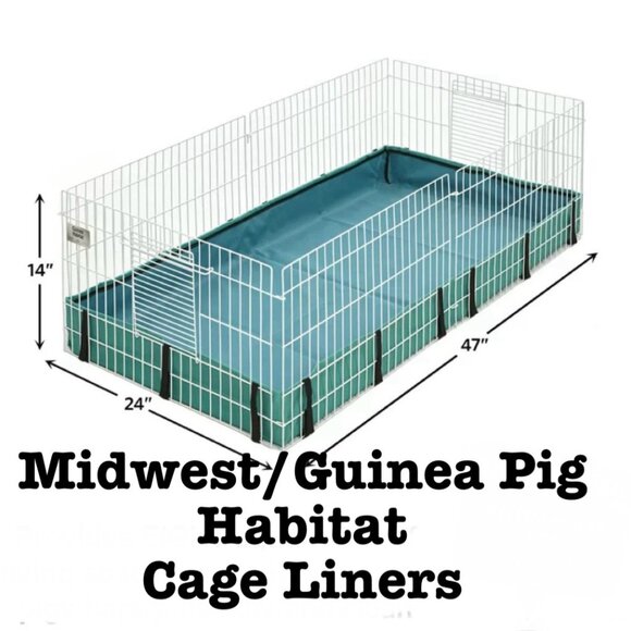 Hand Crafted Guinea pig cage liner fleece fabric 24“ x 47“ Washable Reusable Pet - Picture 2 of 4